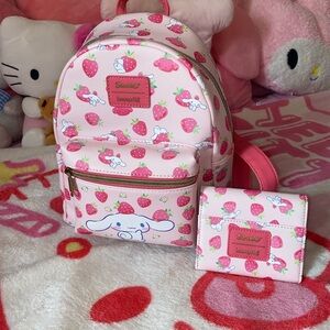 Loungefly Cinnamoroll Strawberry Backpack & Wallet